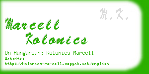 marcell kolonics business card